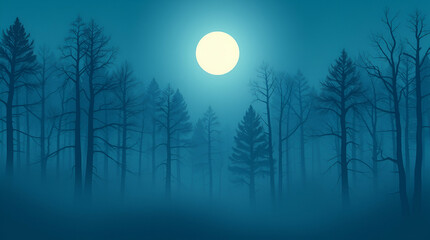 Moon in the forest