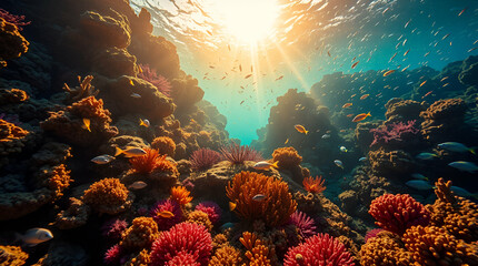 coral reef in sea