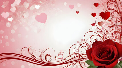 background with roses valentines day card heart pink red for greeting cards wedding invitation backdrop hd wallpaper illustration 3d space for text letters birthday postcard
