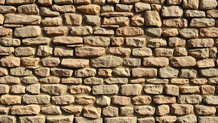 Obraz premium Cobblestone Stone Wall Background Texture - Rustic Natural Material
