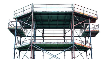 Colorful Scaffolding on Transparent Background - Architectural Design