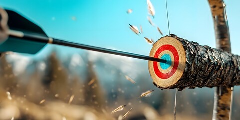 Arrow Hitting the Bullseye Target for Advertising and Marketing Strategies