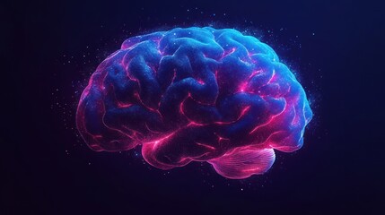 Obraz premium Abstract glowing human brain, neural network, AI concept.