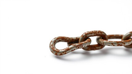 Rusty Steel Chain Hook - Isolated White Background - High-Quality AI Photo