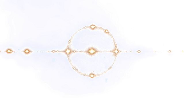 A glowing circle intersected by a line of lights on a transparent background.