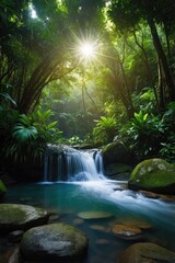 beautiful river jungle nature background scenic landscape river