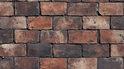 Obraz premium Old red brick wall background, seamless texture of old bricks, brickwork pattern for architectural design or decorative elements