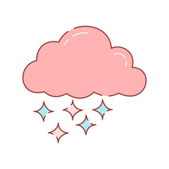 Vector illustration of whimsical clouds with charming elements. Perfect for adding a playful touch to projects, suitable for children’s designs, creativity, and decorative theme