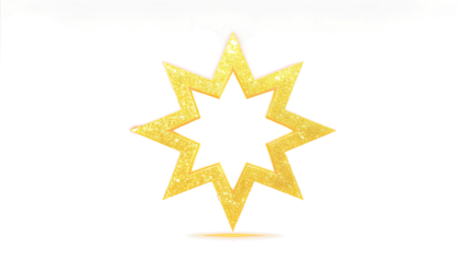 A golden eight-pointed star on a transparent background.