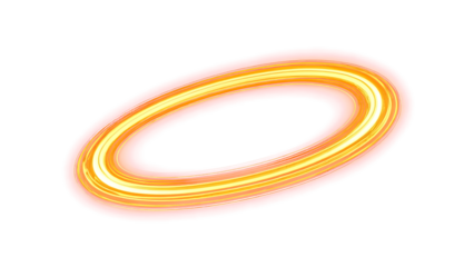 A glowing golden halo on a transparent background.