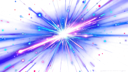 A explosion burst red blue pink of colorful light against
 on a transparent background.