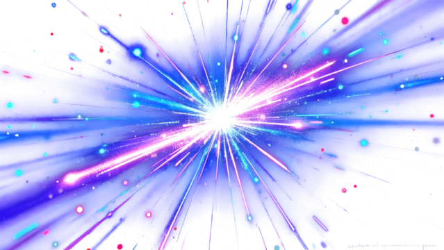 A explosion burst red blue pink of colorful light against
 on a transparent background.