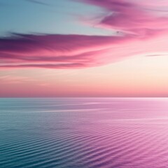 Obraz premium Serene Pink Sunset Over Calm Ocean Peaceful Seascape
