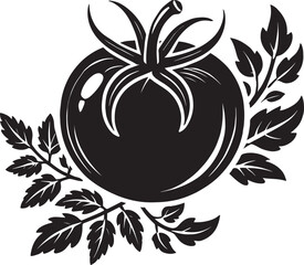 Obraz premium Tomato vegetable silhouette bell pepper vector illustration isolated on a white background 