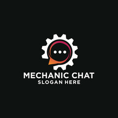 Fototapeta premium Mechanic conversation logo, chat logo symbol, conversation with the nearest repair shop.