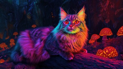Magical Cat in Enchanted Setting