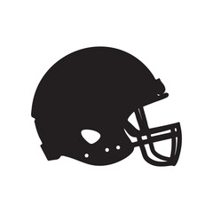 American football helmet silhouette icon on white background