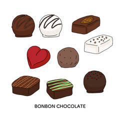 ボンボンショコラの線画のイラスト