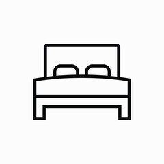 Bed, pillow, mattress icon vector image. Can also be used for real estate, property, land and buildings. Suitable for mobile apps, web apps and print media template