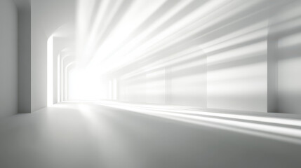 3D render of an abstract futuristic background with white lines and empty space