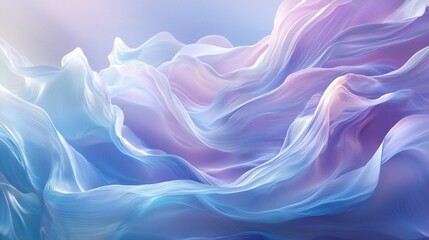Obraz premium Abstract pastel blue and purple flowing fabric waves.