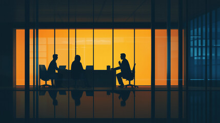 Business People Negotiating and Collaborating in a Boardroom Behind Closed Doors for Corporate Strategy and Leadership Planning






