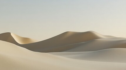 Abstract Beige Sand Dunes Minimalist Landscape