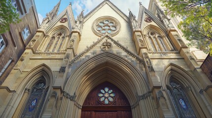 Obraz premium Grand church facade, intricate details