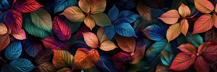 Vibrant Autumn Leaves: Nature's Colorful Display of Jewel-Toned Foliage in Stunning Detail