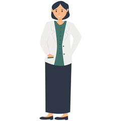 Hospital Staff Cartoon Character. Isolated on White Background. Vector Illustration