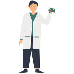 Hospital Staff Cartoon Character. Isolated on White Background. Vector Illustration