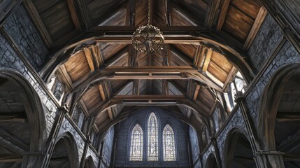 Intricate Wooden Church Ceiling