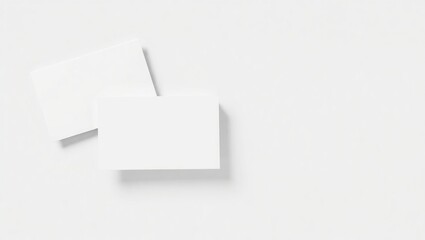 Blank White Cards Layered on White Background