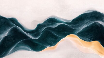 Obraz premium Abstract Blue Gold Wave Background Modern Art Design Minimalist Texture