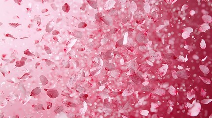 Fototapeta premium Floating Pink Petals with Sparkles on Soft Background