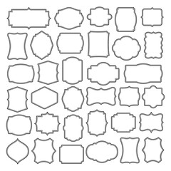 Set of vintage blank label vector