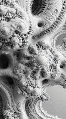 AI-assisted fractal patterns with repeating elements and complex structure, creating a sense of infinite depth and intricate design.