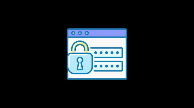 A visual representation of secure login with a locked padlock symbol and password fields.