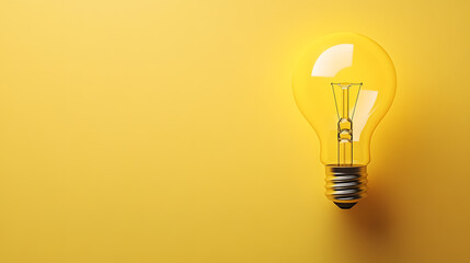 A light bulb illuminates a yellow background, symbolizing ideas and inspiration.