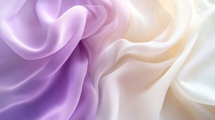 Obraz premium Soft Textures of Purple and White Fabric Draped Elegantly