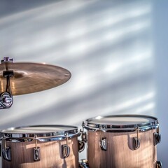 Obraz premium Studio Drum Kit Close up of Percussion Instruments Music Rhythm Musical Equipment Dr