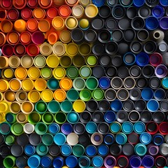 Colorful Arrangement of Circular Objects in a Patterned Formation