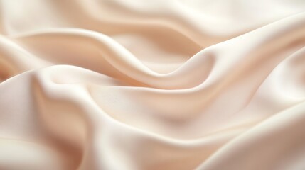 Fototapeta premium Soft Beige Silk Fabric Draped Elegantly in Gentle Waves and Folds