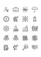 set of business icons, management, workplace