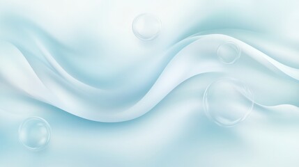 Soft Blue Waves with Bubbles Creating a Calm and Tranquil Atmosphere