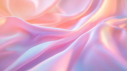 Obraz premium Soft Pastel Satin Fabric Rippled Texture in Gentle Light