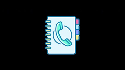 An illustrated phonebook with a phone icon and colorful tabs, suitable for various uses.