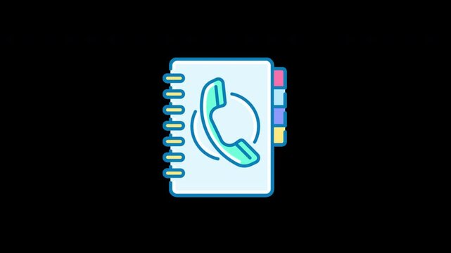 An illustrated phonebook with a phone icon and colorful tabs, suitable for various uses.