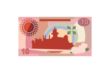 Flat Design of Malaysian ringgit, simple vector icon. Isolated Vector illustration 