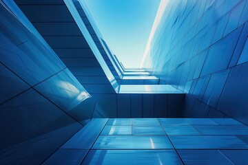 Detailed Picture of Modern High Building in Business City Center with Blue Sky